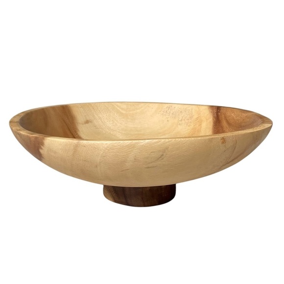 HANDMADE Large Wooden Footed Bowl - Picture 11 of 13